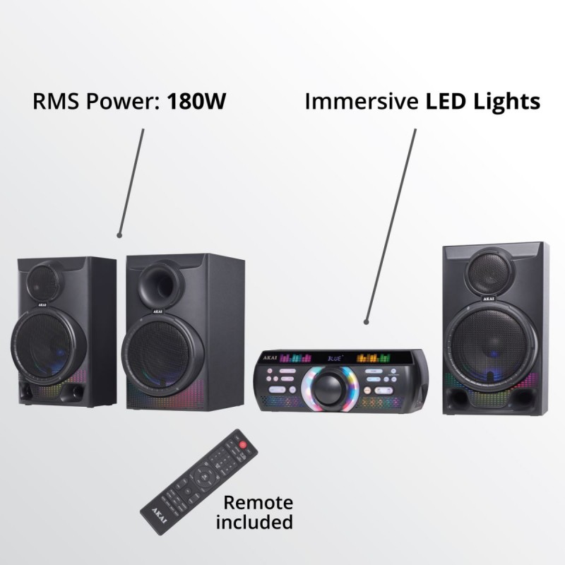 AKAI Trinitone Sound Fusion System 3.1 Ηχοσύστημα Home Entertainment με Bluetooth 5.0, 180W RMS (110582-0192) AKAI Trinitone Sound Fusion System 3.1 Ηχοσύστημα Home Entertainment με Bluetooth 5.0, 180W RMS (110582-0192)